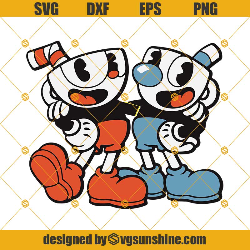 Cuphead And Mugman SVG DXF EPS PNG Cut Files Clipart Cricut Instant