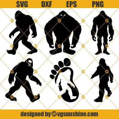 Bigfoot Svg Bundle Sasquatch Svg Bigfoot Clipart Bigfoot Cut Files