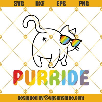 Purride Cat Svg Lgbt Svg Gay Svg Cat Rainbow Svg Lgbt Quotes Svg