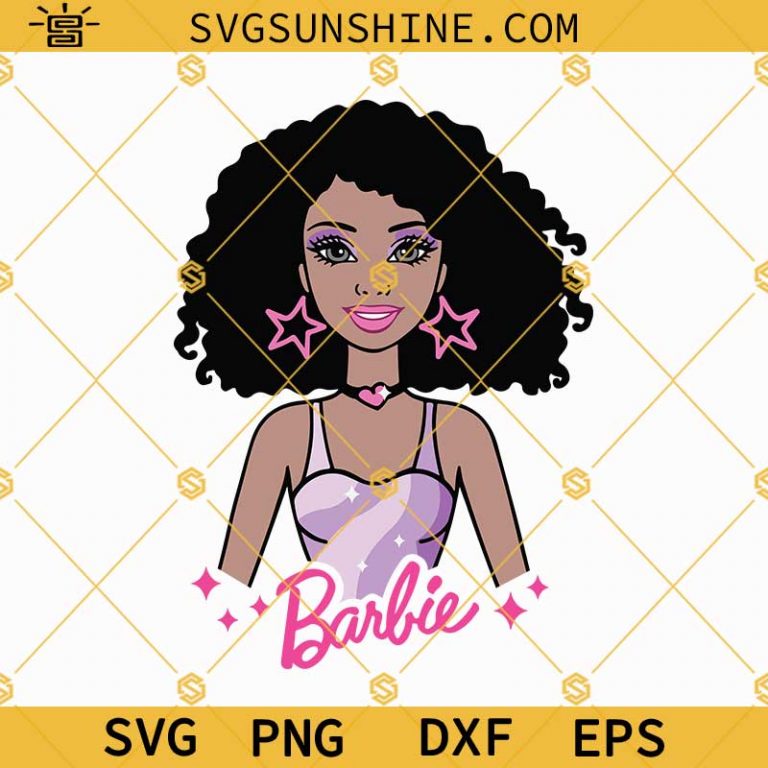 Afro Barbie Svg Barbie Afro Svg Silhouette Barbie Doll Svg Barbie