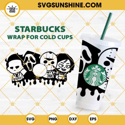 Halloween Horror Movie Killers Starbucks Svg Halloween Full Wrap