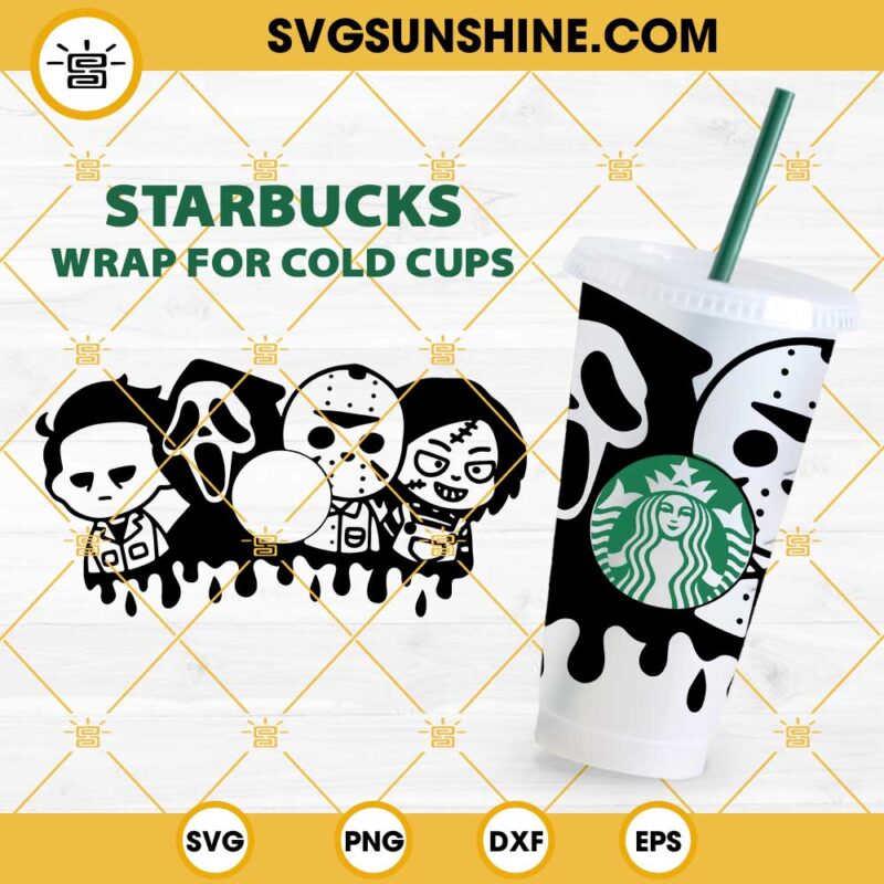 Halloween Horror Movie Killers Starbucks SVG Halloween Full Wrap