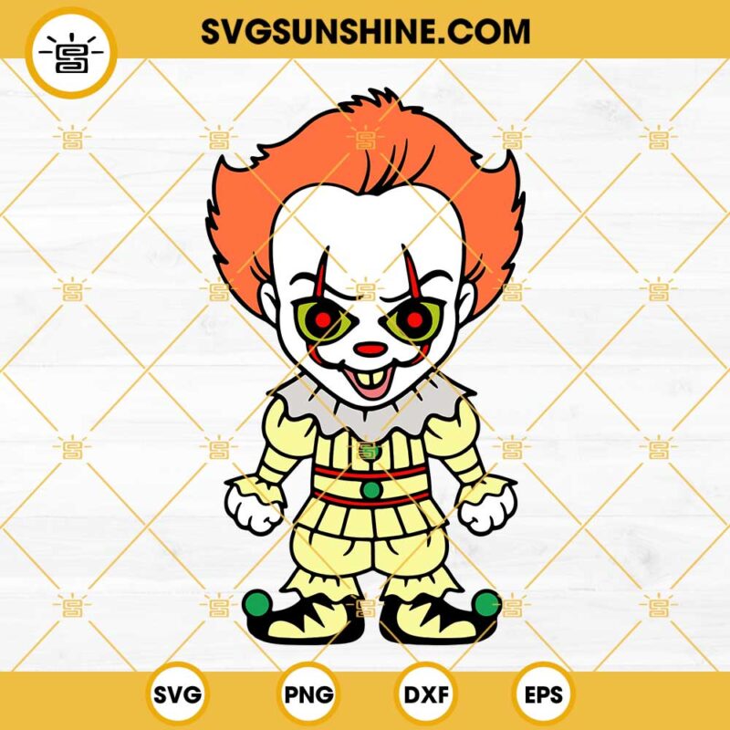 Baby Pennywise Svg Cute Pennywise Chibi Svg Halloween Horror Clown Svg