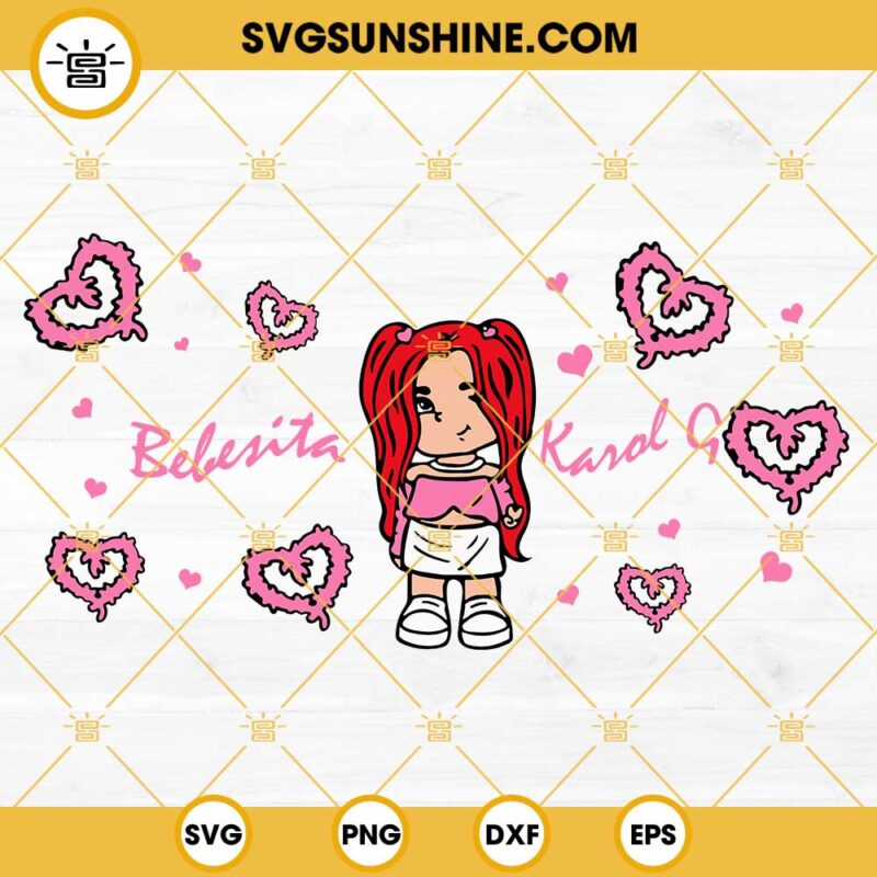 Baby Karol G Red Hair Full Wrap Svg Karol G Red Hair Svg Png Dxf Eps