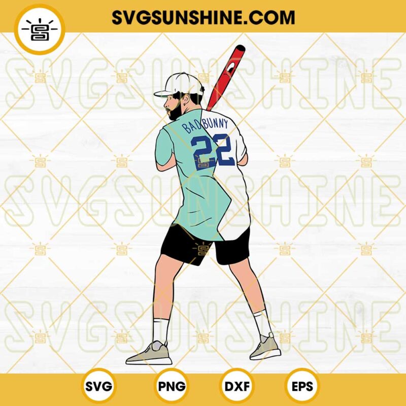 Bad Bunny Heart Baseball SVG Bad Bunny Dodgers SVG Bad Bunny Astros