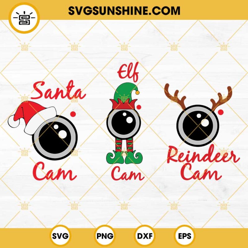 Christmas Cam Svg Bundle Santa Cam Svg Elf Cam Svg Reindeer Cam Svg