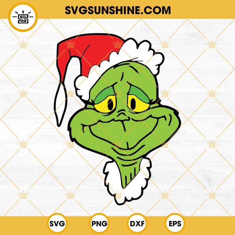 Grinch Face Santa Hat Svg Png Dxf Eps Vector Clipart