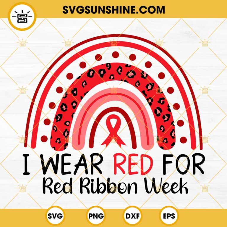 Red Ribbon Week Dinosaur Svg I Wear Red For Red Ribbon Week Svg Drug