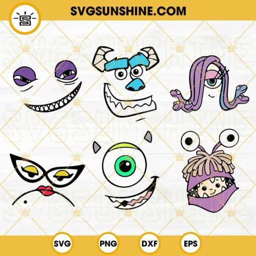 6 Monsters Inc SVG Bundle Monsters Inc SVG Mike SVG Sully SVG Boo