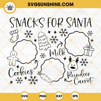 Snacks For Santa Svg Santa Tray Svg Christmas Tray Svg Cookies Milk