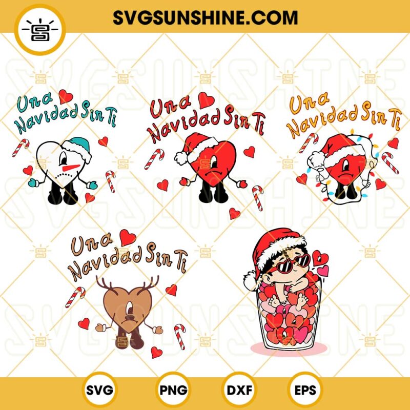 Bad Bunny Valentines Day SVG Bundle Bad Bunny Christmas SVG Bad Bunny