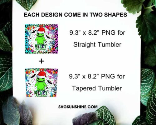 Merry Christmas Oogie Boogie Oz Skinny Tumbler Template Png