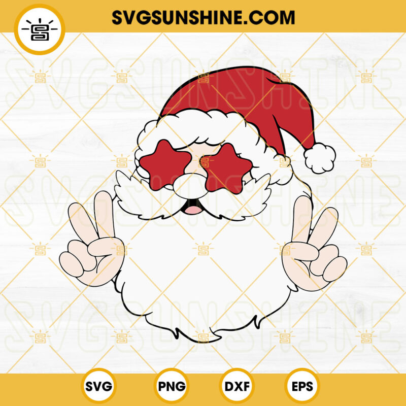 Santa Claus Svg Santa Christmas Svg Groovy Santa Svg Retro Santa Svg