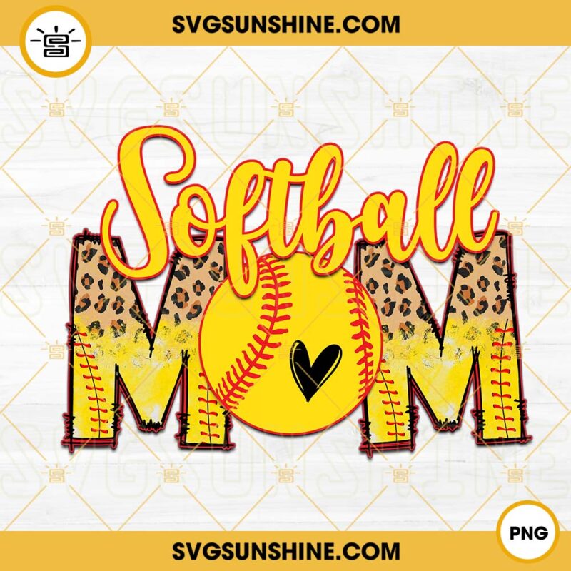 Softball Mom PNG Leopard Print PNG Sports Mom PNG Mother S Day PNG