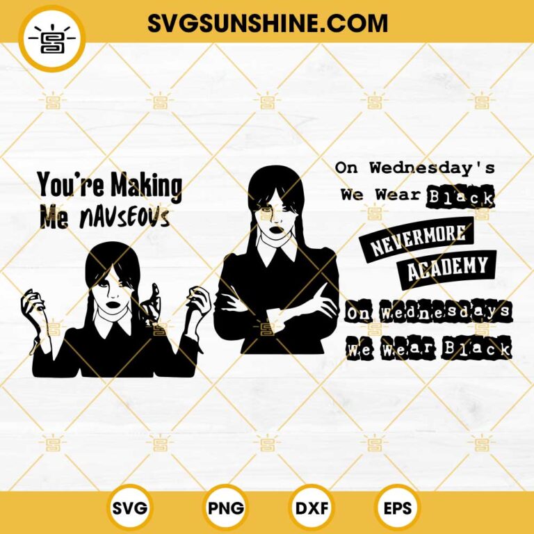 Wednesday Addams SVG Bundle Wednesday 2022 SVG PNG DXF EPS Cricut