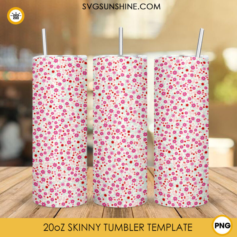 Floral 20oz Skinny Tumbler Wrap Sublimation Design