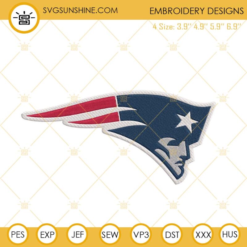 New England Patriots Logo Embroidery Files Nfl Football Team Machine