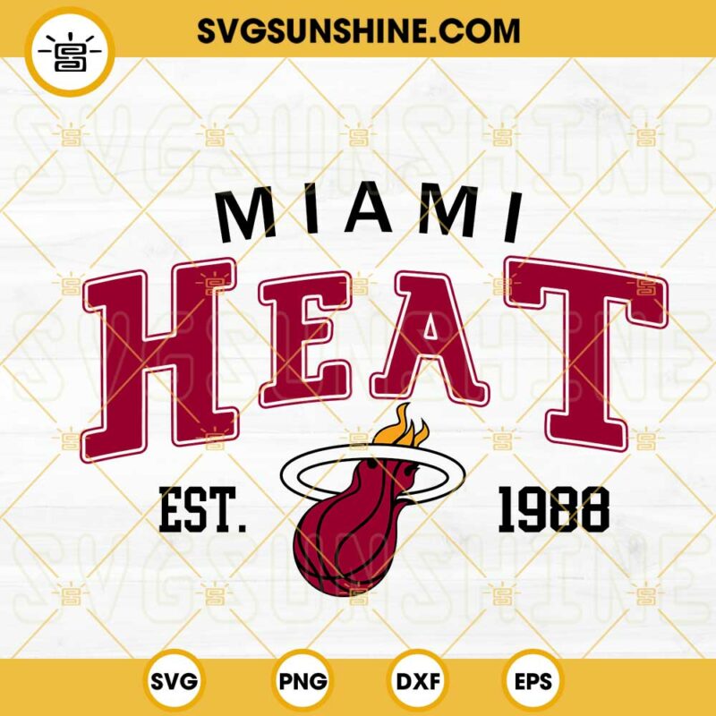 Miami Heat Est Svg Miami Basketball Team Svg Nba Svg Png