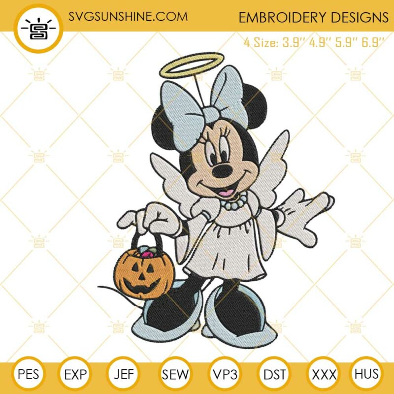 Minnie Mouse Angel Pumpkin Embroidery Designs Minnie Halloween