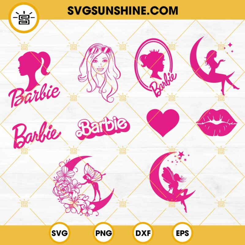 Barbie Svg Bundle Barbie Princess Svg Pink Doll Girl Svg Png Dxf Eps