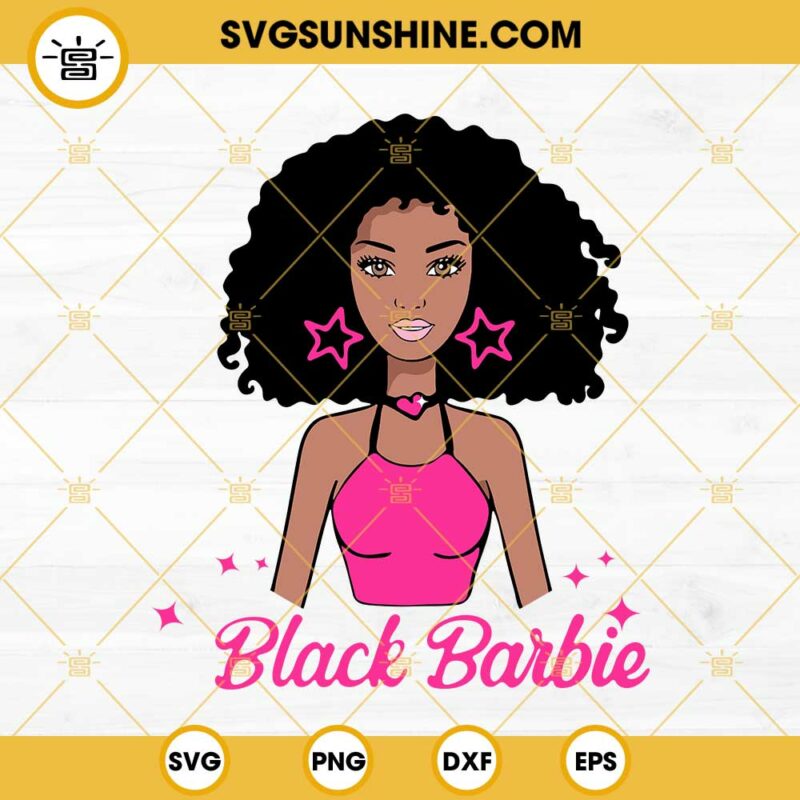 Black Barbie Svg Afro Barbie Svg Curly Hair Svg Black Girl Svg Png