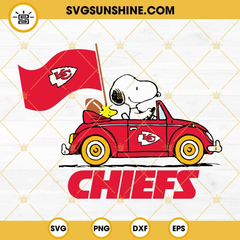 Snoopy Car Kansas City Chiefs Svg Png Dxf Eps Cut Files