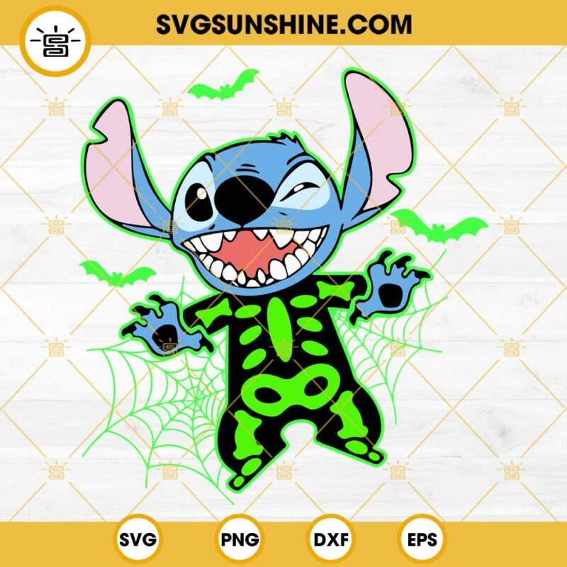 Stitch Skeleton Spiderweb Svg Disney Halloween Svg Png Dxf Eps Files