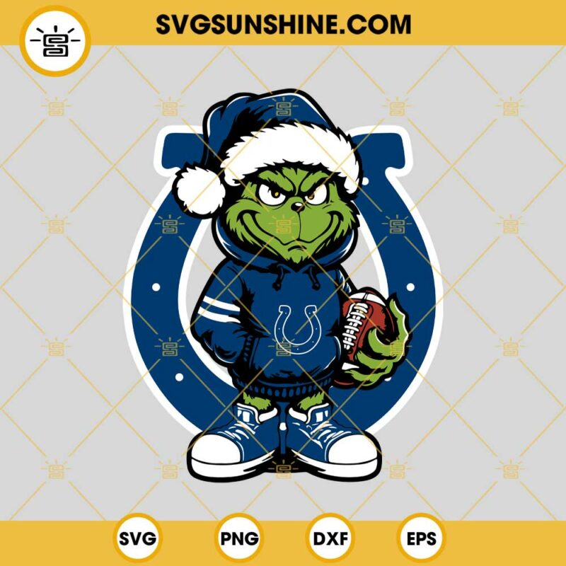 Baby Grinch Indianapolis Colts With Santa Hat SVG PNG EPS DXF Files