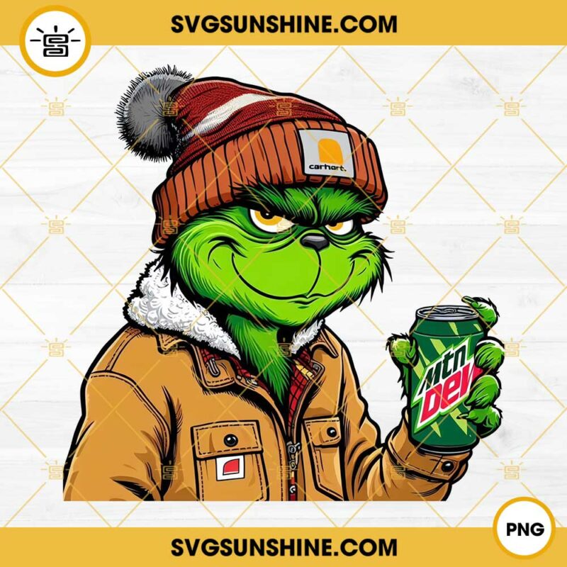 Carhartt Grinch With Mountain Dew PNG Files