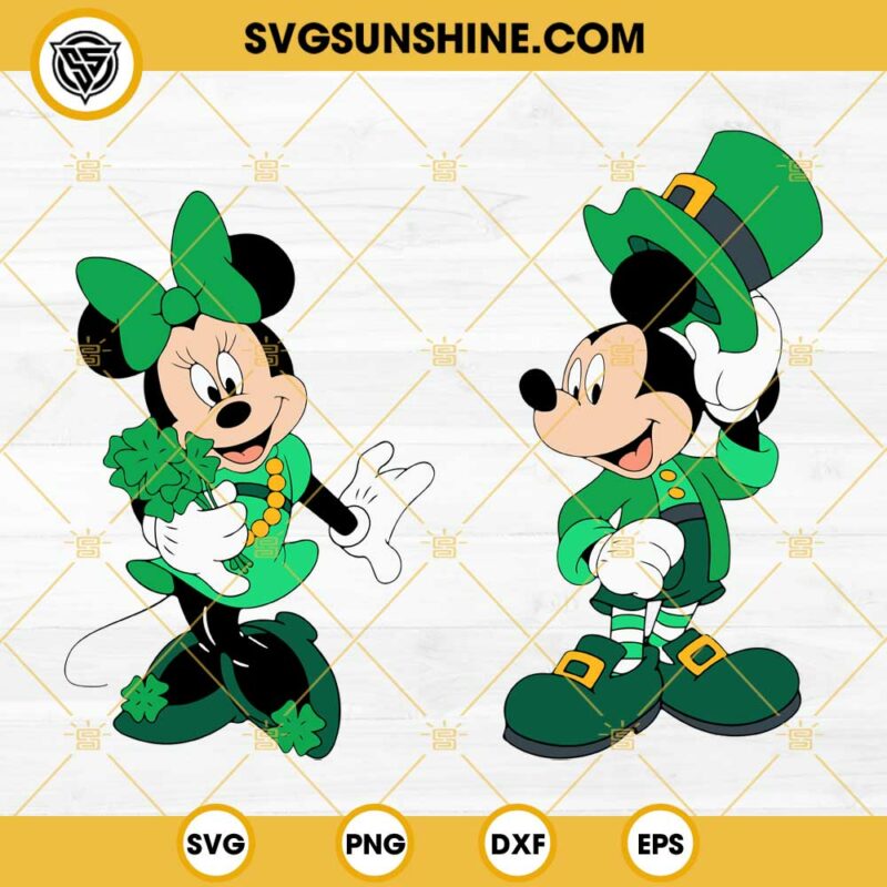 Mickey And Minnie Happy St Patricks Day SVG Disney Irish SVG PNG DXF EPS