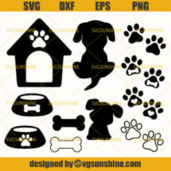Dog Bone SVG, Dog Paw SVG, Dog House SVG, Bone SVG, Dog SVG