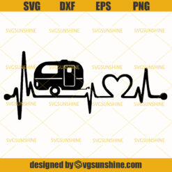 Camping SVG, Happy Camper Heartbeat SVG