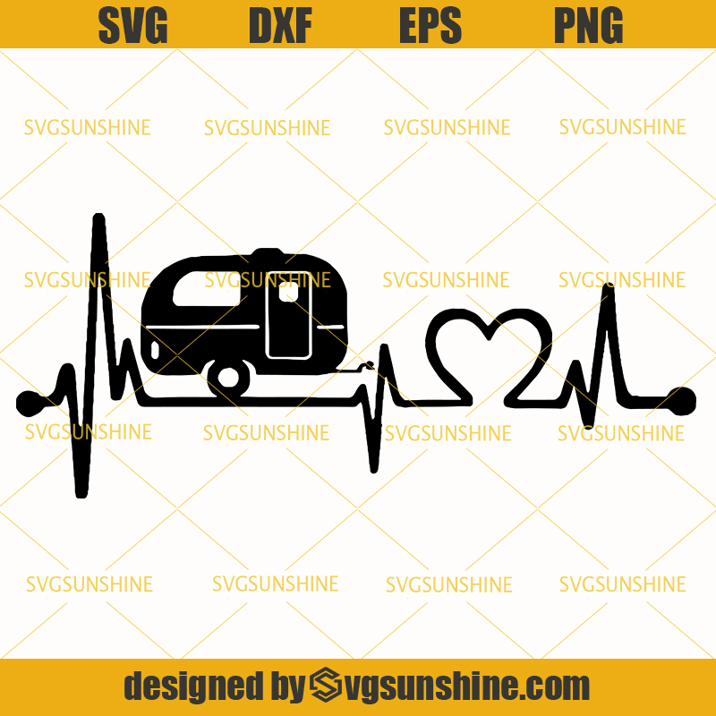 Download Camping SVG, Happy Camper Heartbeat SVG - Svgsunshine