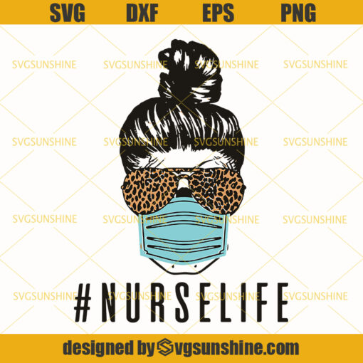 Nurse Life Svg, Leopard Print SVG, Nurse with mask svg