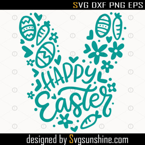Happy Easter SVG, Easter Bunny Svg, Easter SVG, Easter Shirt Svg, Bunny Svg, Easter Cut Files, Kids Easter shirt Svg, Bunny Ears svg, EPS