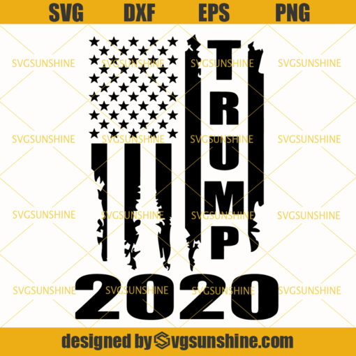 Trump SVG, Trump 2020 American Flag Distressed Vintage SVG