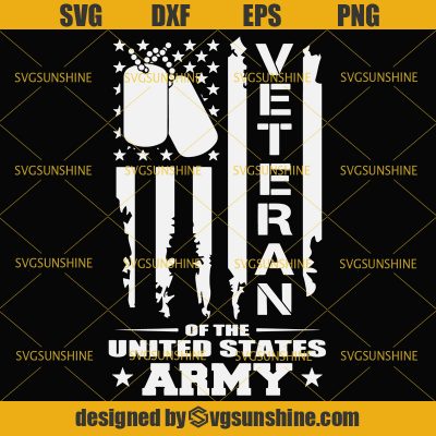 Veteran Of The United States Army Svg, American Flag Distressed Dog Tag 