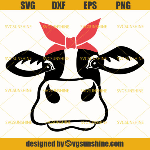 Heifer Face SVG, Cow SVG , Cow Head Svg, Cow Face Svg, Cow Clipart, Cow With Bandana Svg, Heifer With Red Bandana, Heifer clipart, Heifer Head Svg