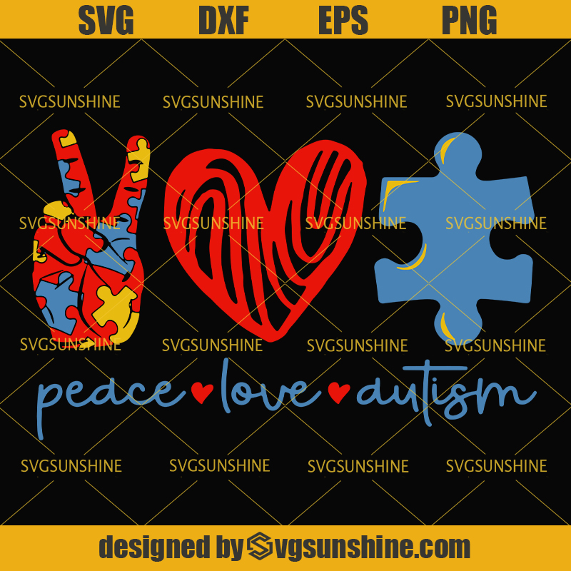 Free Free 309 Peace Love Autism Svg SVG PNG EPS DXF File