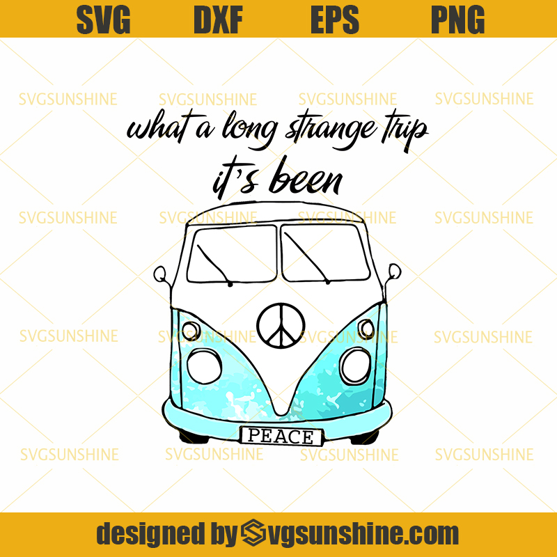 Download What A Long Strange Trip It's Been Hippie Peace Shirt, Vintage Retro Costume Hippy Soul Gift SVG ...