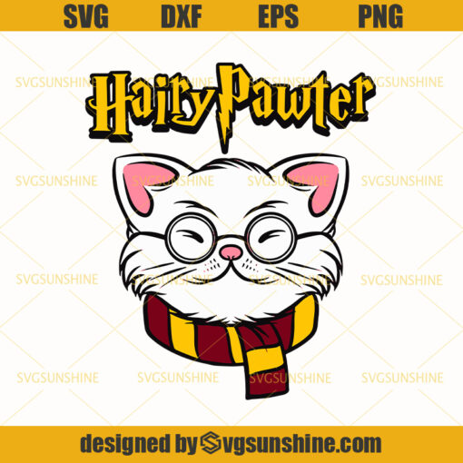 Cat Funny Hairy Pawter Svg, Cat Svg, Harry Potter Svg