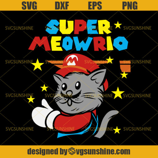 Cat Funny Super Meowrio Svg, Cat Svg, Super Mario Svg