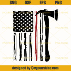 Firefighter American Flag SVG, Usa Flag SVG, Fireman Distressed Flag SVG