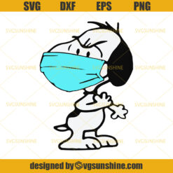 Snoopy Wear Facemask SVG, Snoopy SVG, Snoopy With Mask SVG
