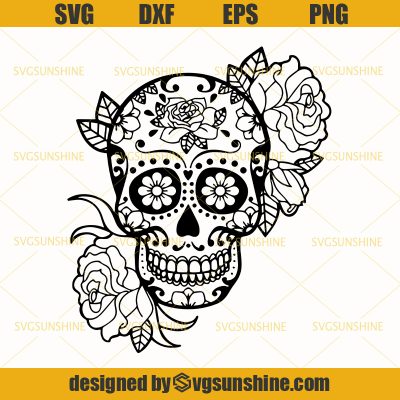 Sugar Skull SVG, Flower Skull Zentangle Boho Mandala SVG - Sunshine