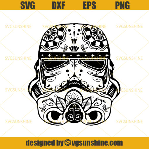 Stormtrooper Sugar Skull svg, Star Wars Storm Trooper SVG
