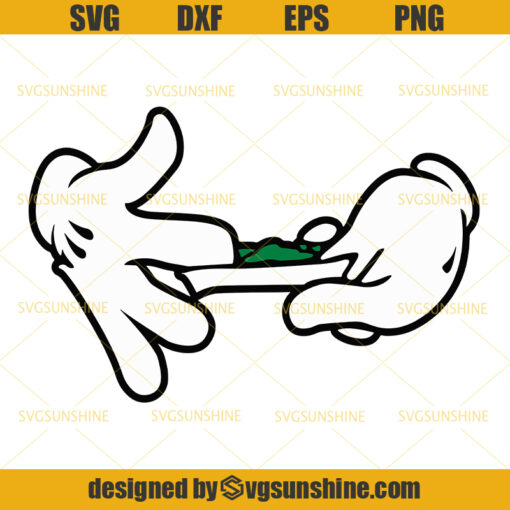 Mickey Mouse Hands Rolling Joint SVG, Marijuana SVG, Cannabis SVG, Weed SVG