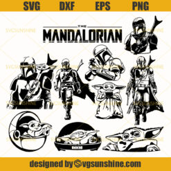 Mandalorian And Baby Yoda SVG Bundle, Star Wars SVG, Mandalorian SVG, Baby Yoda SVG