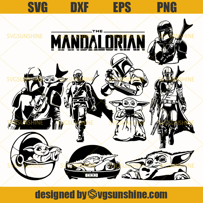 Download Mandalorian And Baby Yoda SVG Bundle, Star Wars SVG ...