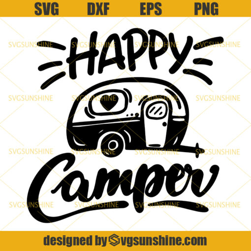 Happy Camper SVG, Camping SVG, Joy Happy Camper SVG Cut Files
